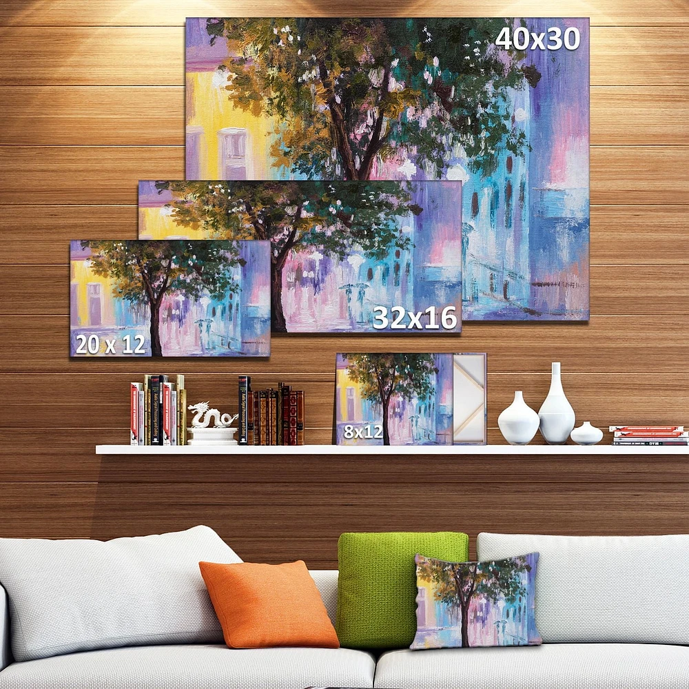 Impression sur toile « Couple Walking In Rain » Design Art