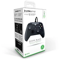 PDP Gaming Wired Controller: Raven Black - Xbox Series X|S, Xbox One, Xbox, Windows 10, 049-012-NA-BK