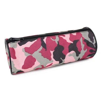Pen+Gear Pink Camo Barrel Pencil Pouch in Durable Polyester