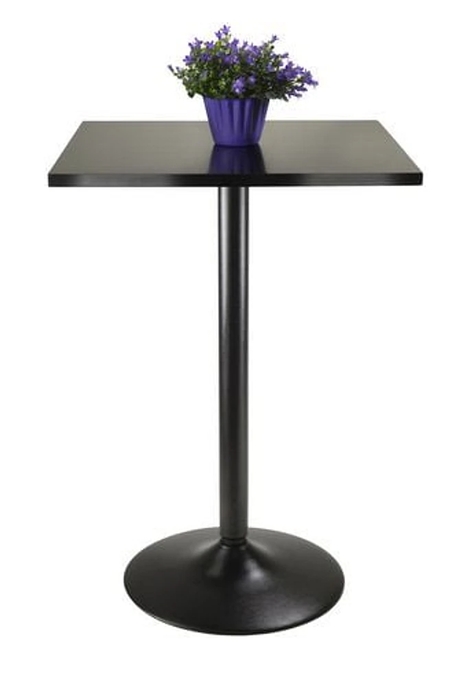20522 Winsome Obsidian Table de salle à manger carrée au fini noir