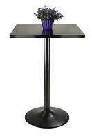 20522 Winsome Obsidian Table de salle à manger carrée au fini noir