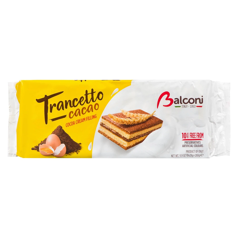 Collation gâteau éponge Trancetto de Balconi - cacao