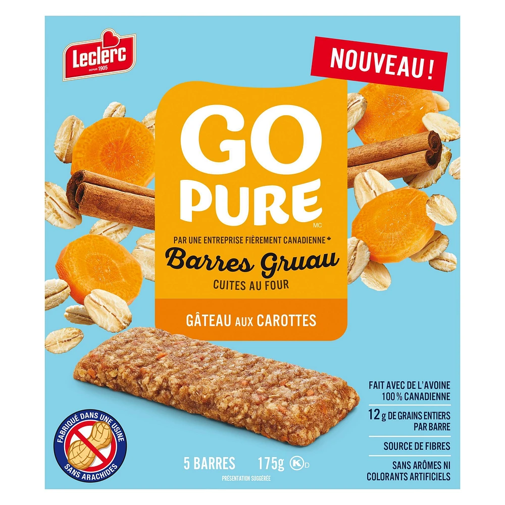 Go Pure Soft Baked Carrot Cake Oatmeal Bars, 5 / 175g