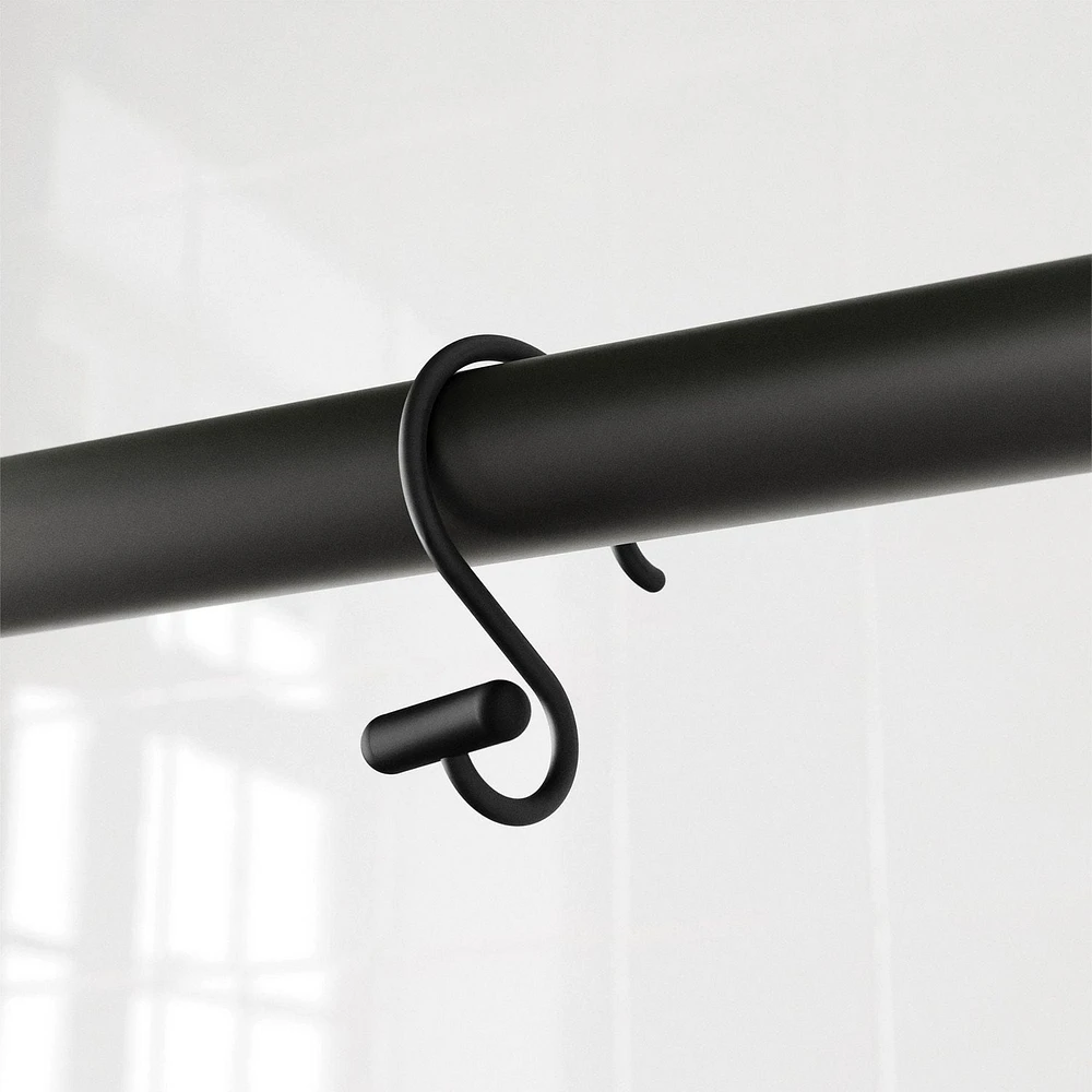Crochets décoratifs en forme de S pour rideau de douche Mainstays avec embouts en T, noir mat