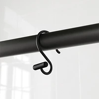 Crochets décoratifs en forme de S pour rideau de douche Mainstays avec embouts en T, noir mat