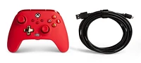 Manette câblée PowerA améliorée pour Xbox – Rouge; manette de jeu, manette de jeu vidéo câblée, manette de jeu, jeux, Xbox Series X|S Xbox Series X|S