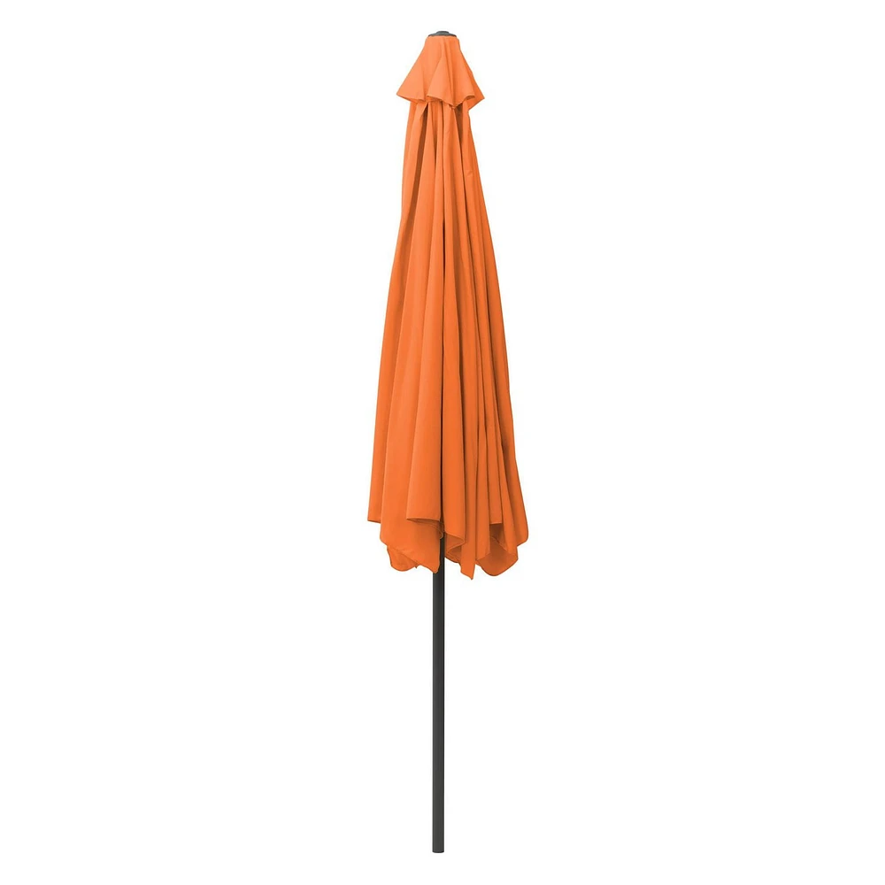 Parasol de jardin rond inclinable CorLiving de 3 m avec rabats latéraux et cadre en acier