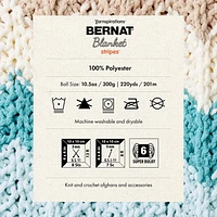 Bernat® Blanket Stripes™ Yarn, Polyester #6 Super Bulky, 10.5oz/300g, 220 Yards