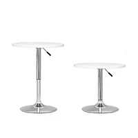 Table de bar ronde réglable et pivotante avec base en métal Maya