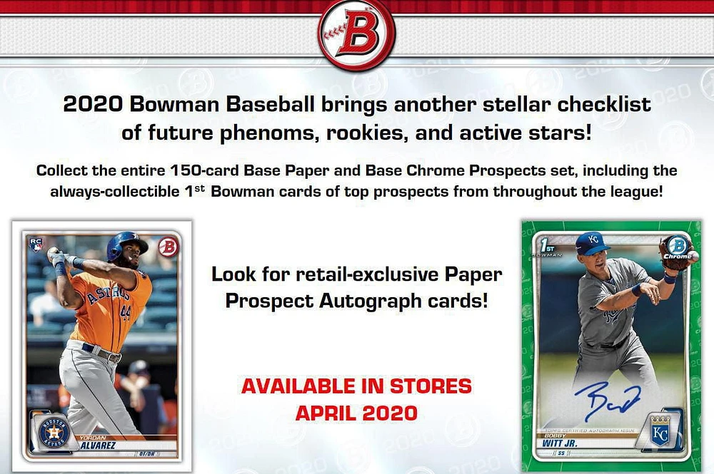 Pack économique de 20 Topps Bowman Baseball