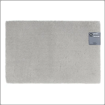 Tapis de bain en polyester gris clair uni 3K Hometrends Tapis bain antidérapant20x32"