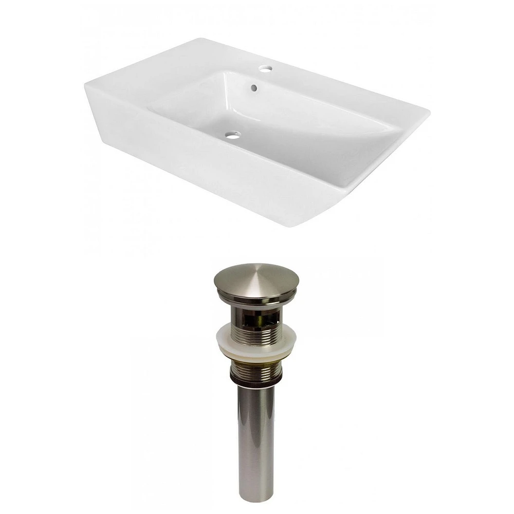 American Imaginations AI-31399 16,5 pouces W au-dessus du navire blanc de compteur pour le perçage de centre de 1 trou