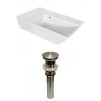 American Imaginations AI-31399 16,5 pouces W au-dessus du navire blanc de compteur pour le perçage de centre de 1 trou