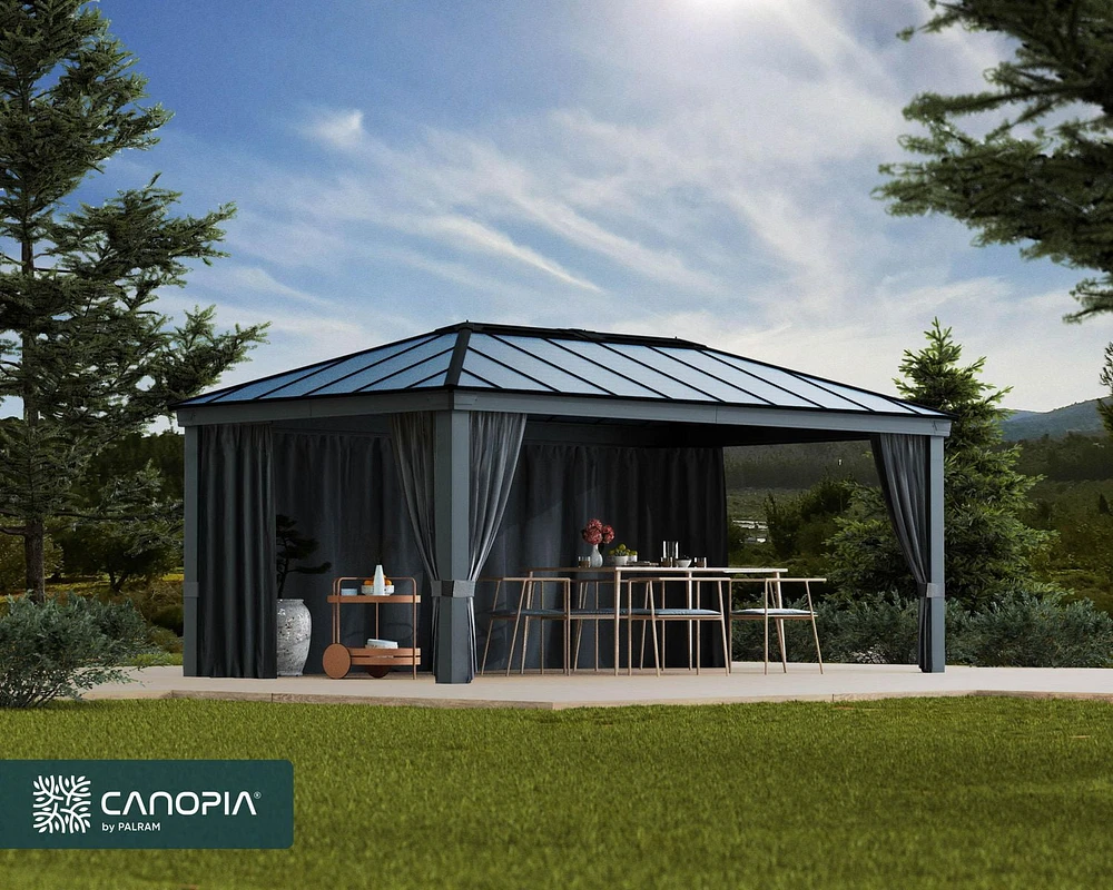 Ensemble de rideaux d'ombrage CANOPIA de PALRAM pour pavillon de jardin Dallas de 12 pi x 20 pi