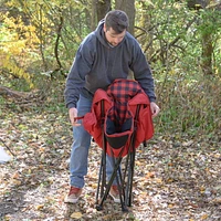 Ozark Trail Padded Club Chair, Lounger, Red Black, Adults, Polyester, padded camp lounger