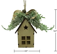 ORNEMENT DE MAISON EN BOIS LED