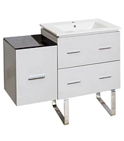 American Imaginations 47.6-in. W Floor Mount White Vanity Set For 3H4-in. Drilling Black Galaxy Top White UM Sink AI-18812
