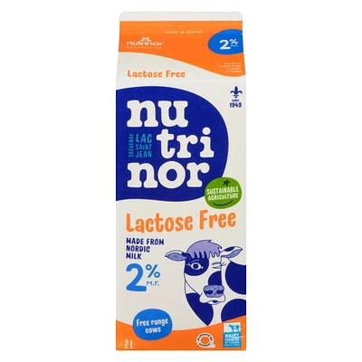 2L lactose free milk 2% Nutrinor, Made with Nordic milk