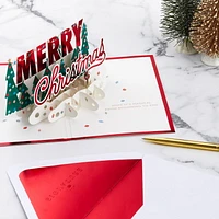 Carte Signature en 3 dimensions de Noël, Paper Wonder de Hallmark (Sapins « Merry Christmas »)