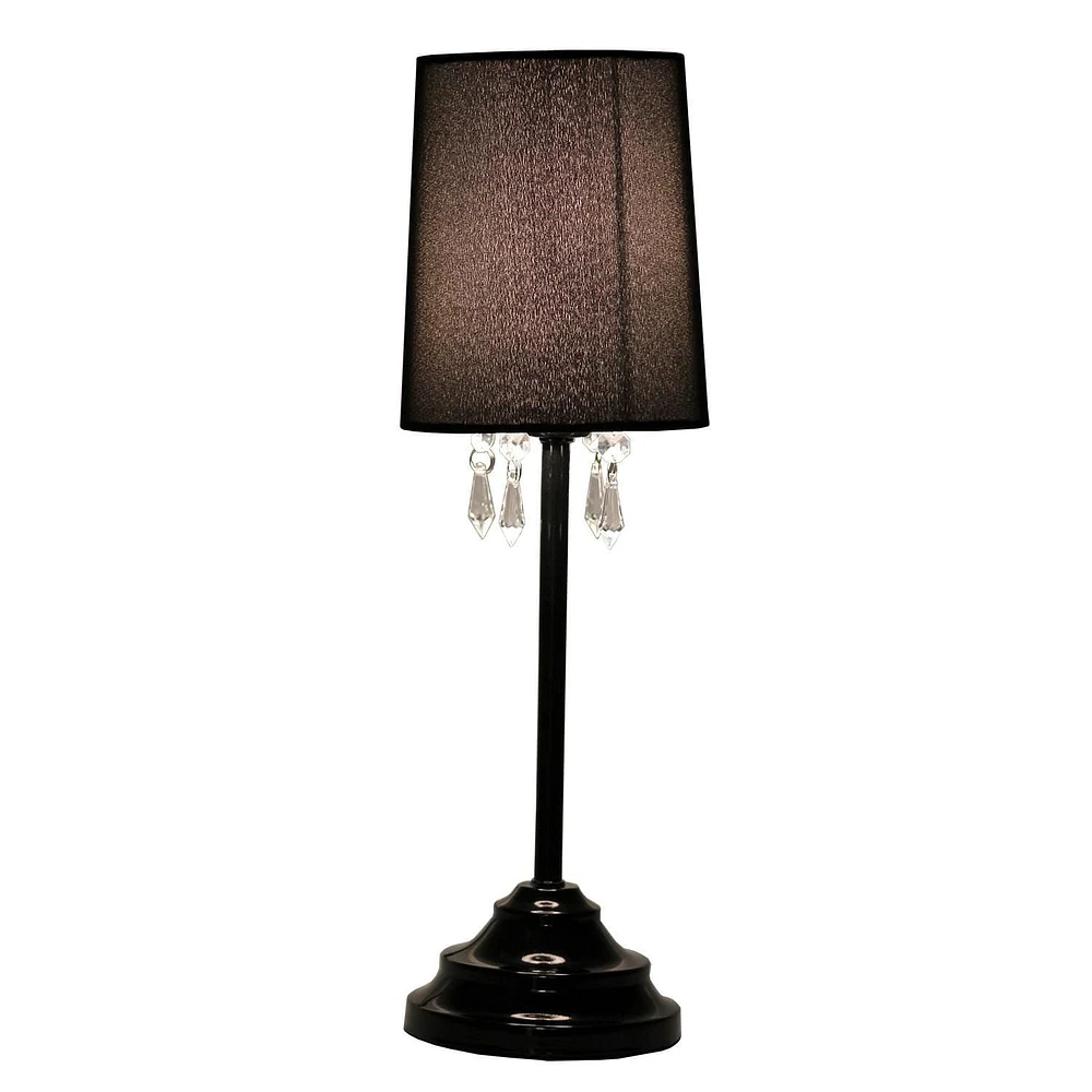 Lampe de table Simple Designs avec abat-jour en tissu et perles acryliques suspendues