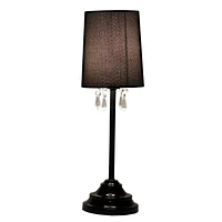 Lampe de table Simple Designs avec abat-jour en tissu et perles acryliques suspendues