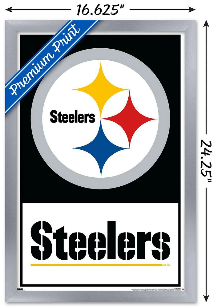 NFL Pittsburgh Steelers - Logo 21 Wall Poster, 22.375" x 34" Framed