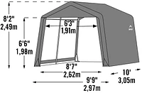 Shed-in-a-Box 10 pi (larg.) x 10 pi (prof.) x 10 pi (haut.) - Abri pointu - gris