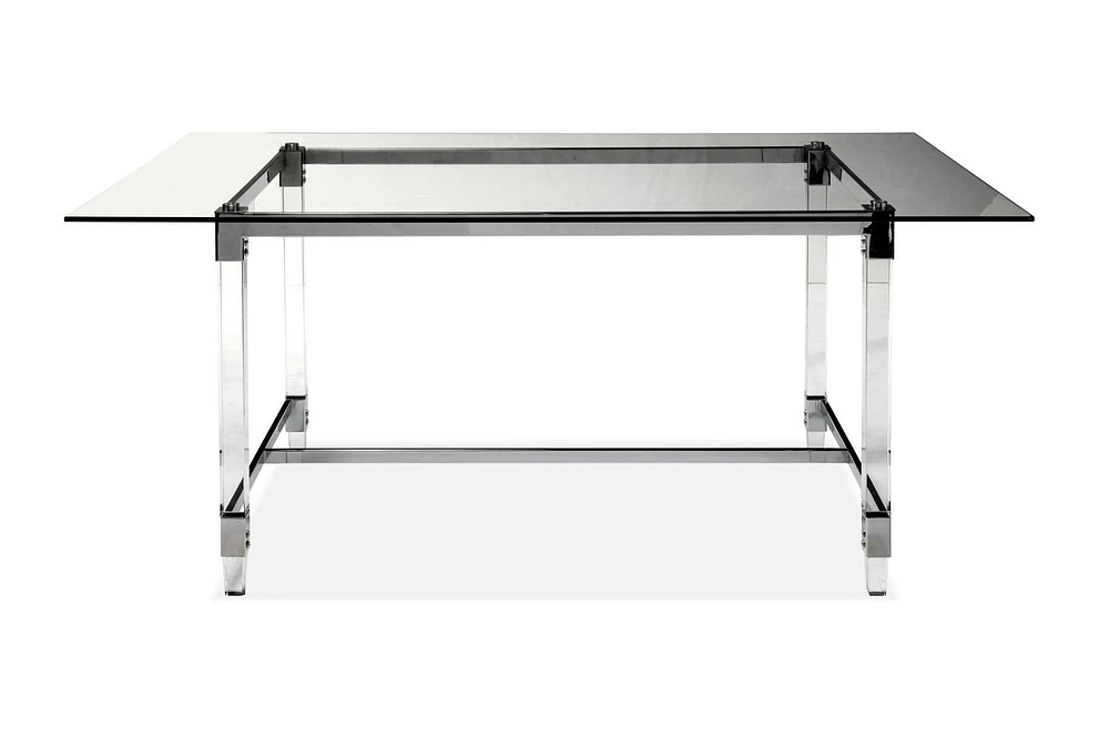 Topline Home Furnishings Table de salle à manger 64 "translucide