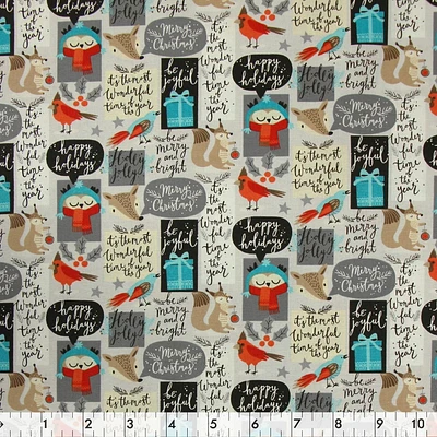 Tissu au mètre en coton Fabric Creations: Aventure De Noël Multicolore - 107 cm (42")