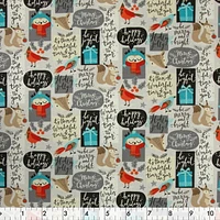 Tissu au mètre en coton Fabric Creations: Aventure De Noël Multicolore - 107 cm (42")