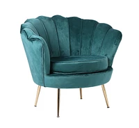 Chaise longue Plata Import en velours vert avec pieds dorés