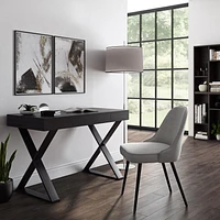CorLiving Folio Rich Brown Cross Leg Farmhouse Desk