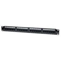 24 Port Cat6 Patch Panel, 1u - Black