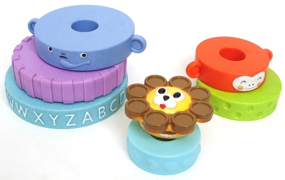 Spark Create Imagine Eco Wood Stacking Rings Toy, 8pcs, 8 piece set, ages 2+