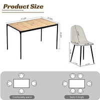 Ensemble de table à manger Homy Casa 5 pièces pour petits espaces – Table moderne avec 4 chaises ergonomiques rembourrées, ensemble de cuisine compact