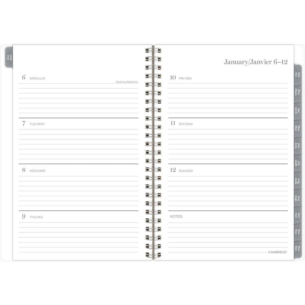 Cambridge Exhale Petit agenda hebdomadaire/mensuel Planificateur