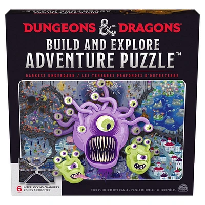 Dungeons & Dragons, Build and Explore Adventure Puzzle, puzzles DnD pour adultes, puzzle de 1 000 pièces Donjons et Dragons pour adultes et enfants à partir de 12 ans