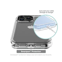 Étui robuste antimicrobien avec enveloppe rigide et pince rotative onn. pour iPhone 14 Pro Protégé contre chute de 6,4 m