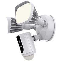 Caméra de sécurité Floodlight Wi-Fi intelligent 1080p Swann avec compatibilité Amazon Alexa et Google Assistant - Blanc