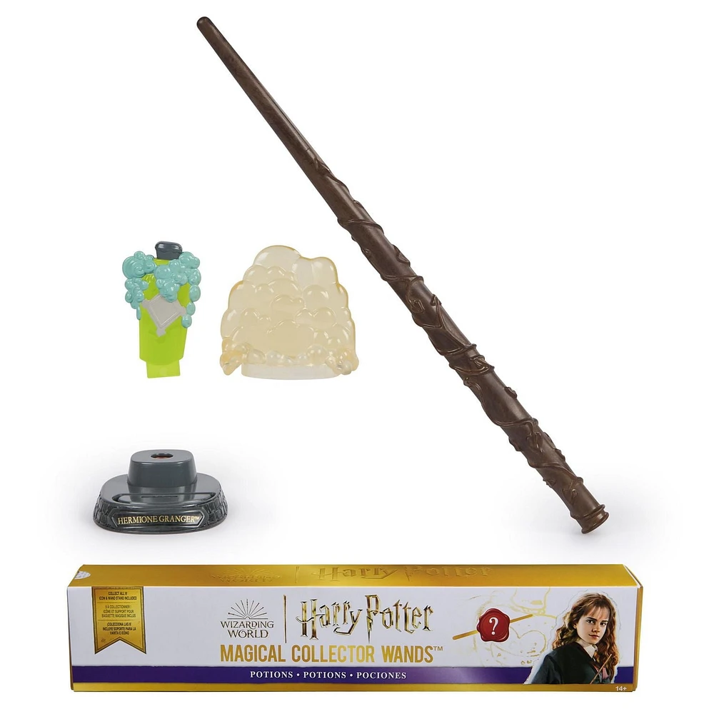 Wizarding World Harry Potter, Baguette mystère Magical Collector Mystery Wand avec socle d'exposition et icône, série Potions (les styles peuvent varier)