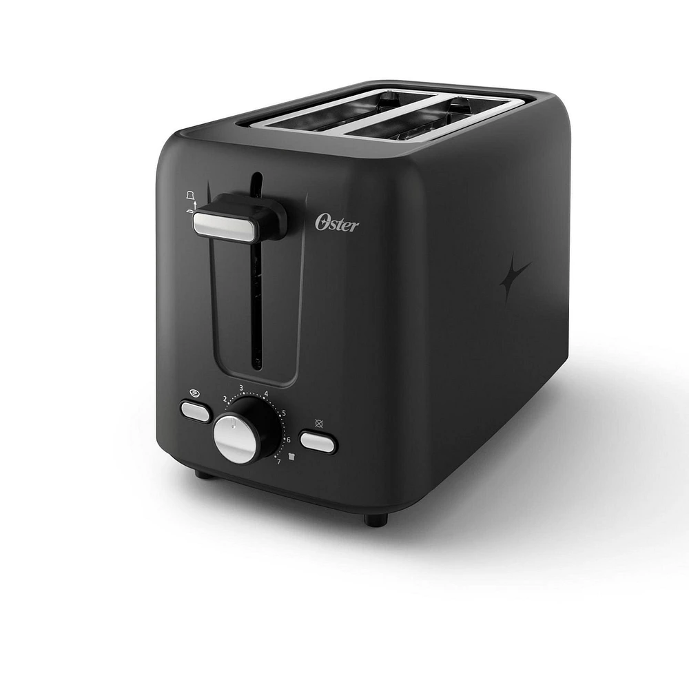 Grille-pain 2 tranches Oster avec réglage personnalisé pour les bagels et fentes extra larges, noir noir