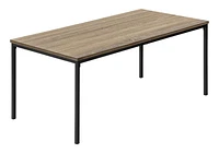 Monarch Specialties  Ensemble De Tables, Ensemble De 3 Pièces, Café, Bout, Métal Noir, Stratifié Taupe Foncé, Contemporain, Moderne