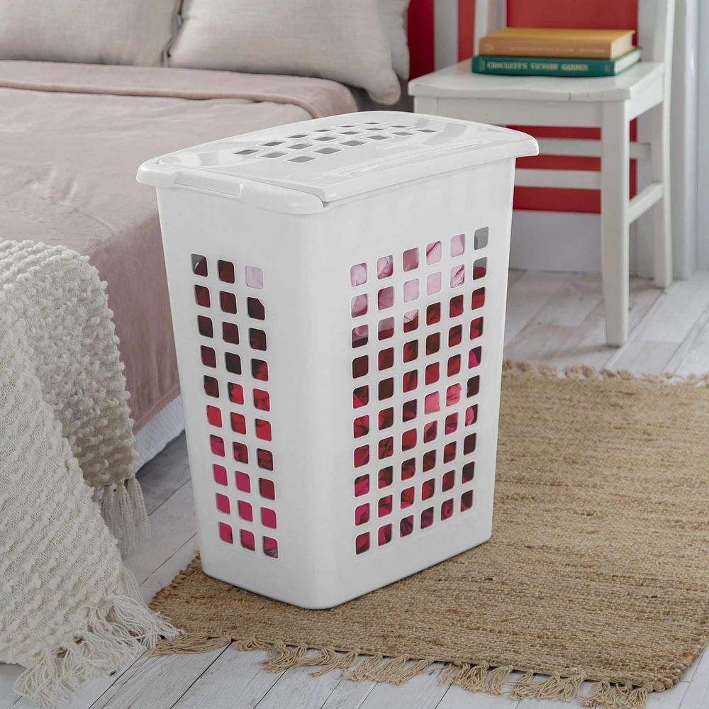 Panier à linge rectangulaire de Sterilite- blanc 1 pièce