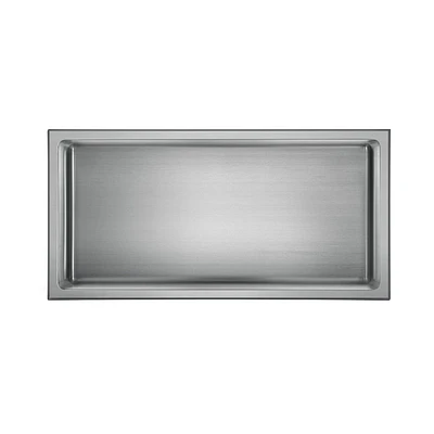 The akuaplus® wall mount shower niche 12 in. x 16 in., made in stainless steel.
