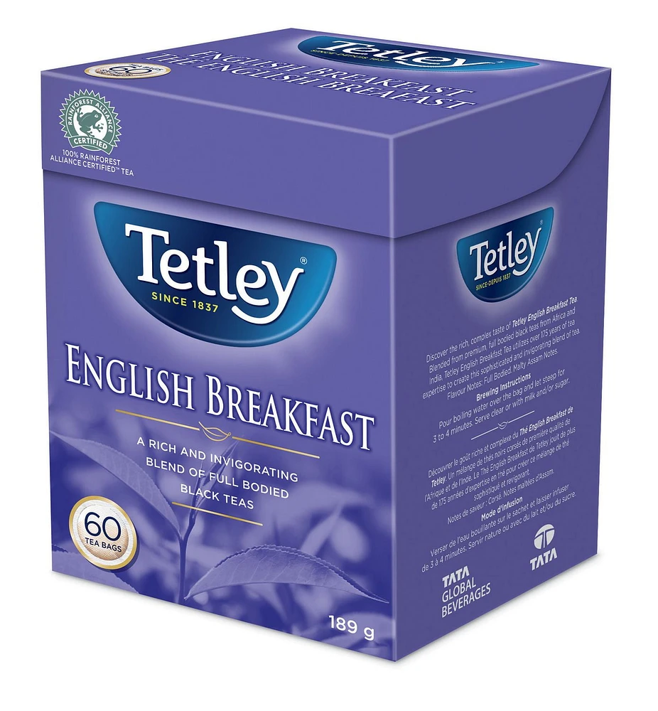 Tetley English Breakfast Black Tea, 60 Tea bags