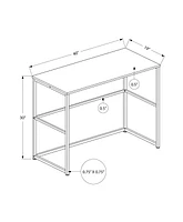Monarch Specialties Bureau, Bureau À Domicile, Ordinateur Portable, Configuration Gauche, Droite, Tiroirs De Rangement, 40"l, Travail, Métal, Stratifié, Blanc, Contemporain, Moderne