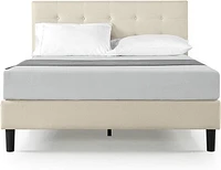 Zinus Ibidun Button Tufted Upholstered Platform Bed Frame with Headboard