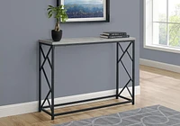 Monarch Specialties Accent Table, Console, Entryway, Narrow, Sofa, Living Room, Bedroom, Metal, Laminate, Grey, Black, Contemporary, Modern