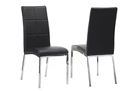 Topline Home Furnishings Chaises de salle à manger en similicuir noir
