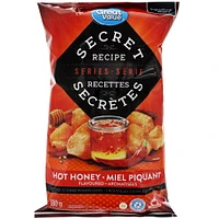 Great Value Secret Recipe Series Hot Honey Flavoured Kettle Cooked Potato Chips, 180 g